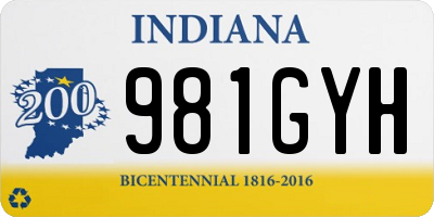 IN license plate 981GYH