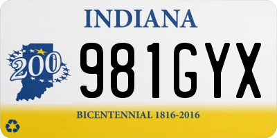 IN license plate 981GYX