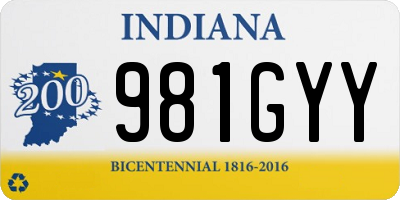 IN license plate 981GYY