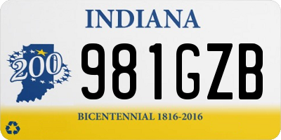 IN license plate 981GZB