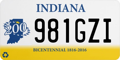 IN license plate 981GZI