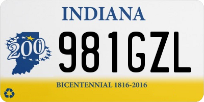 IN license plate 981GZL