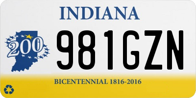IN license plate 981GZN