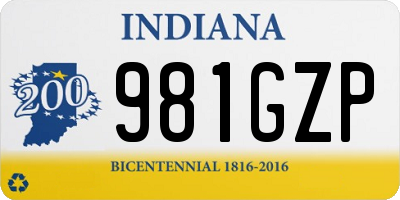 IN license plate 981GZP