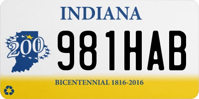 IN license plate 981HAB