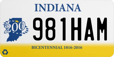 IN license plate 981HAM
