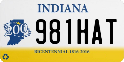 IN license plate 981HAT