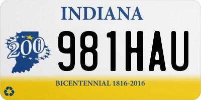 IN license plate 981HAU