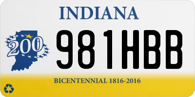 IN license plate 981HBB