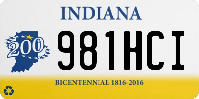 IN license plate 981HCI