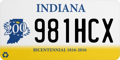 IN license plate 981HCX