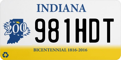 IN license plate 981HDT