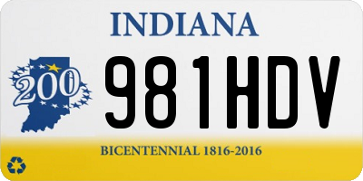 IN license plate 981HDV