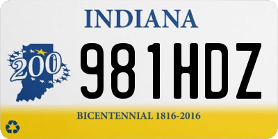 IN license plate 981HDZ