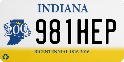 IN license plate 981HEP