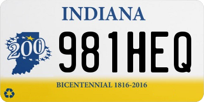 IN license plate 981HEQ