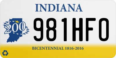 IN license plate 981HFO