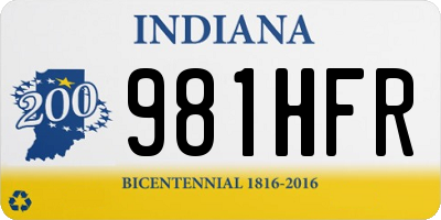 IN license plate 981HFR