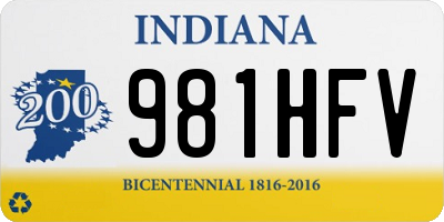 IN license plate 981HFV