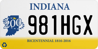 IN license plate 981HGX