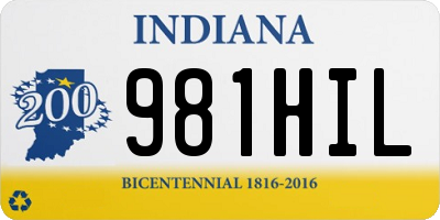 IN license plate 981HIL