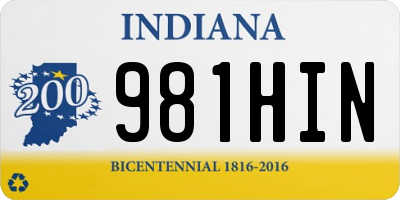 IN license plate 981HIN