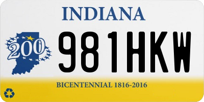 IN license plate 981HKW