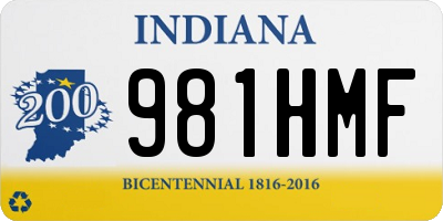 IN license plate 981HMF