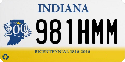 IN license plate 981HMM