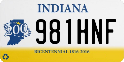 IN license plate 981HNF