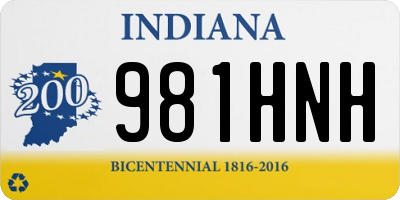 IN license plate 981HNH