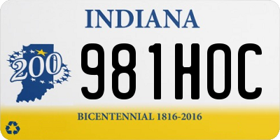 IN license plate 981HOC