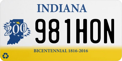 IN license plate 981HON