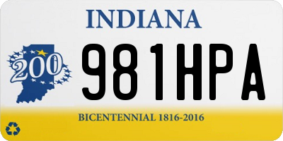 IN license plate 981HPA