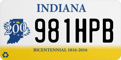 IN license plate 981HPB