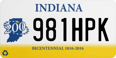 IN license plate 981HPK