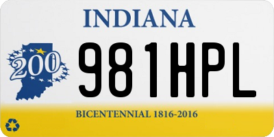 IN license plate 981HPL