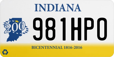 IN license plate 981HPO