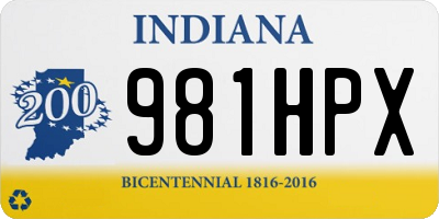 IN license plate 981HPX