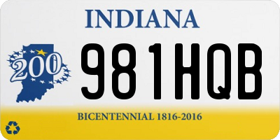 IN license plate 981HQB