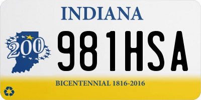 IN license plate 981HSA