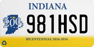 IN license plate 981HSD