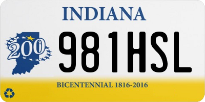 IN license plate 981HSL