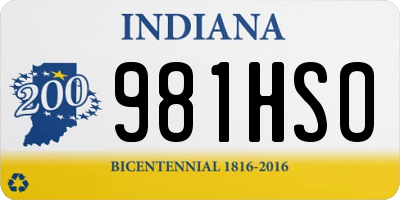 IN license plate 981HSO