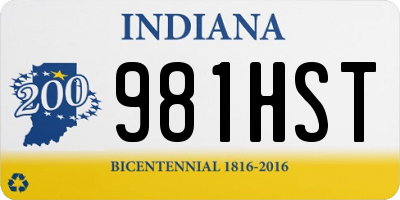 IN license plate 981HST