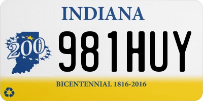 IN license plate 981HUY