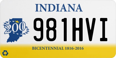 IN license plate 981HVI
