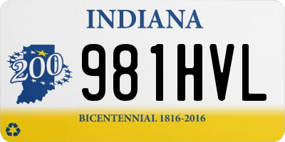 IN license plate 981HVL