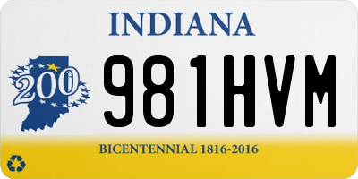 IN license plate 981HVM