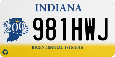 IN license plate 981HWJ